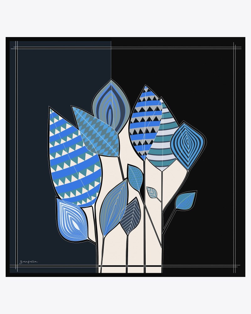 Nava Desen İpek Twill Eşarp