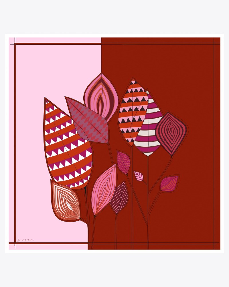 Nava Desen İpek Twill Eşarp görsel 2