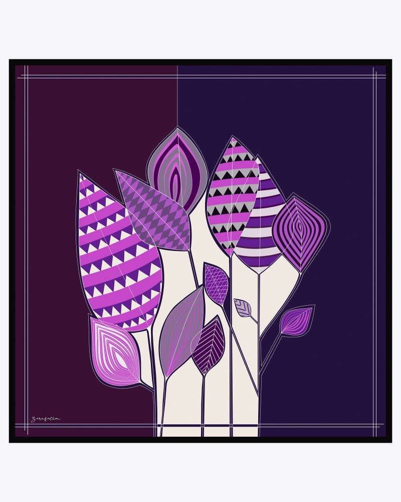 Nava Desen İpek Twill Eşarp görsel 3