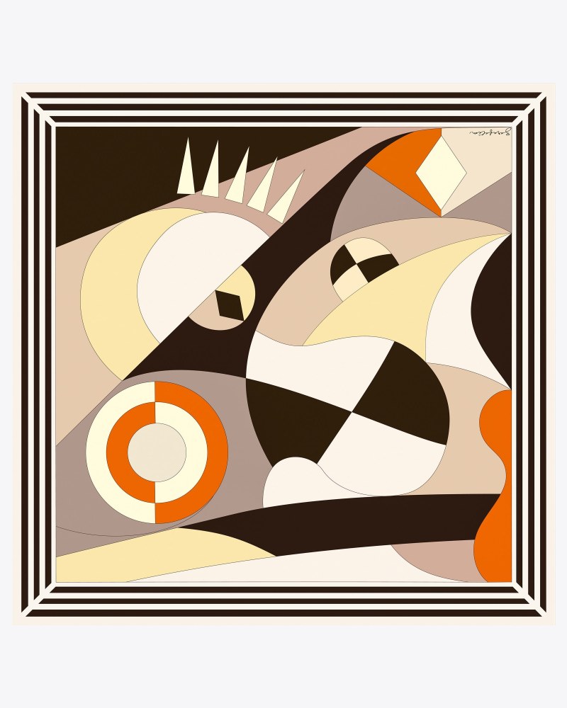 Geometrica Desen İpek Twill Eşarp görsel 2